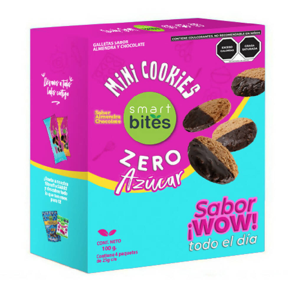 Mini Cookies Zero Azúcar Almendra Chocolate Pack 4